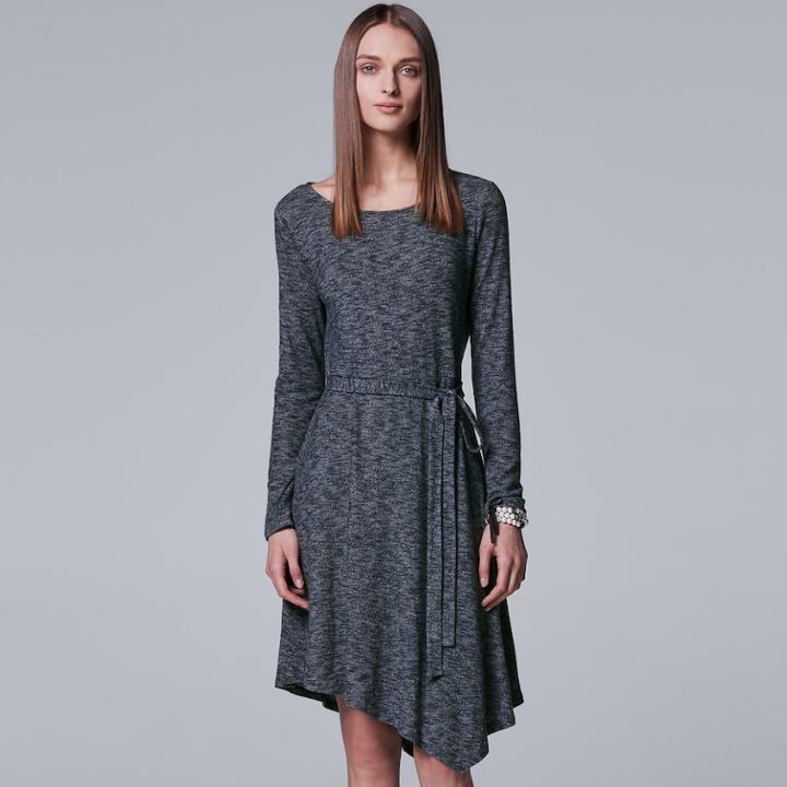 Women's Simply Vera Vera Wang Asymmetrical Shift Dress, Size: Large, Blue (navy)
