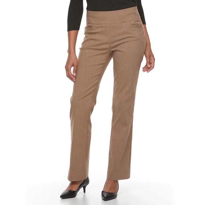 Petite Dana Buchman Bootcut Millennium Pull-on Dress Pants, Women's, Size: Medium, Lt Beige
