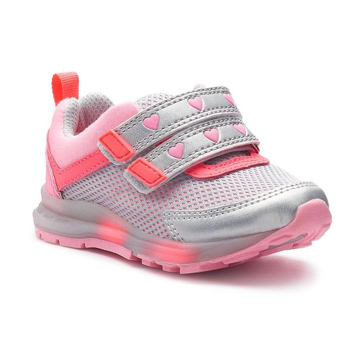 Carter's Record Toddler Girls' Light-up Shoes, Size: 9 T, Silver