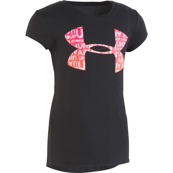 Girls 4-6x Under Armour Wordmark Logo Graphic Tee, Size: 6x, Black