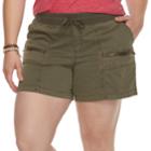 Plus Size Sonoma Goods For Life&trade; Zipper Utility Shorts, Women's, Size: 16 W, Green