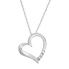 Sterling Silver Diamond Accent Heart Pendant Necklace, Women's, Size: 18, White