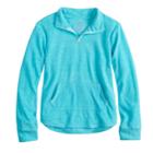Girls 7-16 & Plus Size So&reg; Quarter-zip Microfleece Pullover, Size: 20 1/2, Med Blue