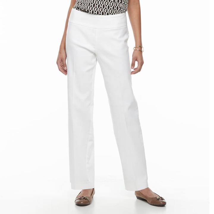 Women's Dana Buchman Pull-on Straight-leg Pants, Size: Large, Natural
