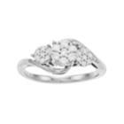 Everlasting Diamonds Sterling Silver 1/4 Carat T.w. Diamond 3-stone Cluster Ring, Women's, Size: 8, White