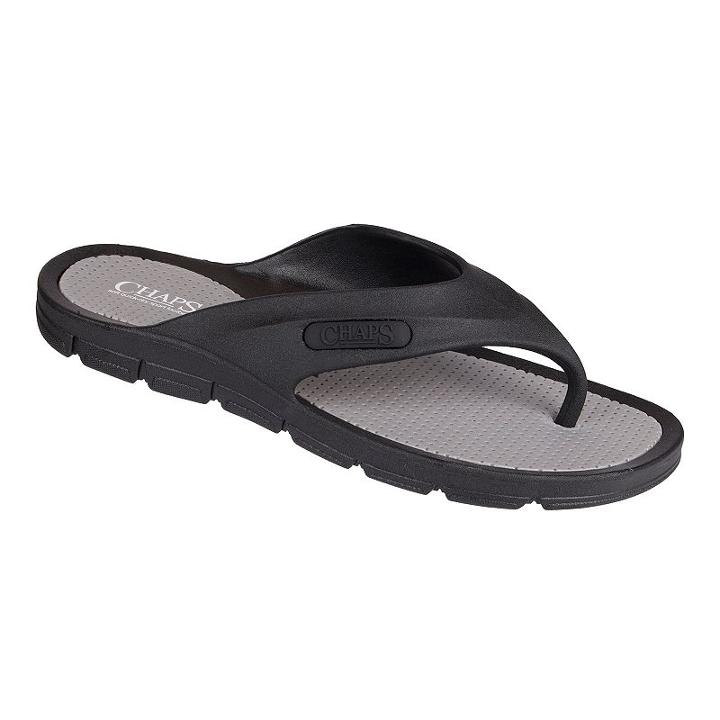 Men's Chaps Quick-dry Thong Flip-flops, Size: Large, Grey (charcoal)