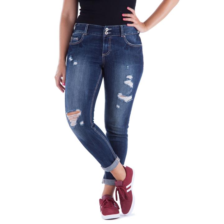 Juniors' Amethyst Curvy Skinny Jeans, Teens, Size: 13, Dark Blue