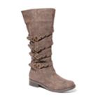 2 Lips Too Joe Women's Buckle Riding Boots, Size: Medium (11), Brown