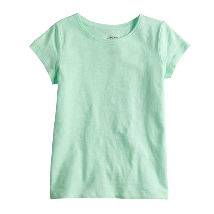 Girls 4-10 Jumping Beans&reg; Basic Solid Tee, Size: 7, Lt Green