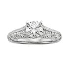 Round-cut Igl Certified Diamond Engagement Ring In 14k White Gold (1 1/2 Ct. T.w.), Women's, Size: 7