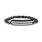Men's Stainless Steel Curb Chain Bracelet, Size: 9, Black