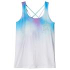 Girls 7-16 So&reg; Criss-cross Performance Tank Top With Built-in Bra, Girl's, Size: 10, Turquoise/blue (turq/aqua)