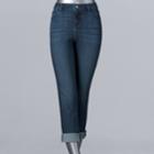 Women's Simply Vera Vera Wang Roll Cuff Capri, Size: 10, Med Blue