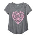 Girls 7-16 & Plus Size So&reg; Curve Hem Shiny Graphic Tee, Size: 7-8, Med Grey