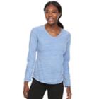 Women's Tek Gear&reg; Microfleece V-neck Tee, Size: Xs, Med Blue