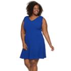 Plus Size Suite 7 Fit & Flare Dress, Women's, Size: 1xl, Blue