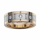 10k Gold Two Tone 1/7-ct. T.w. Diamond Wedding Band - Men, Size: 9, White