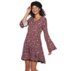 Juniors' American Rag Floral Bell Sleeve Swing Dress, Teens, Size: Medium, Drk Purple