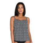 Women's Upstream Pleated Shell Tankini Top, Size: 8, Oxford