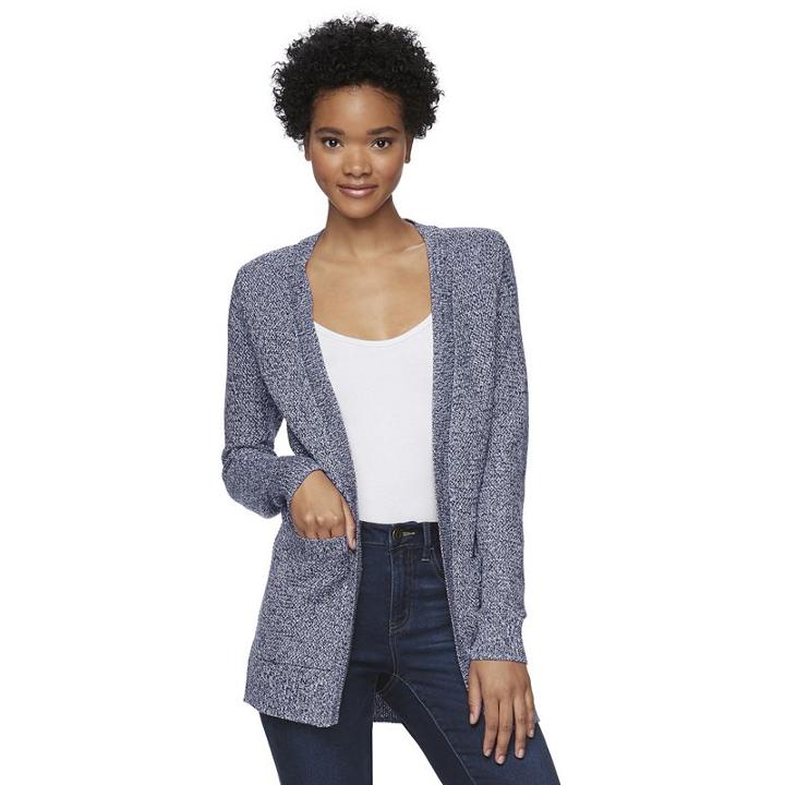 Juniors' So&reg; Open Long Sleeve Cardigan, Girl's, Size: Xl, Blue