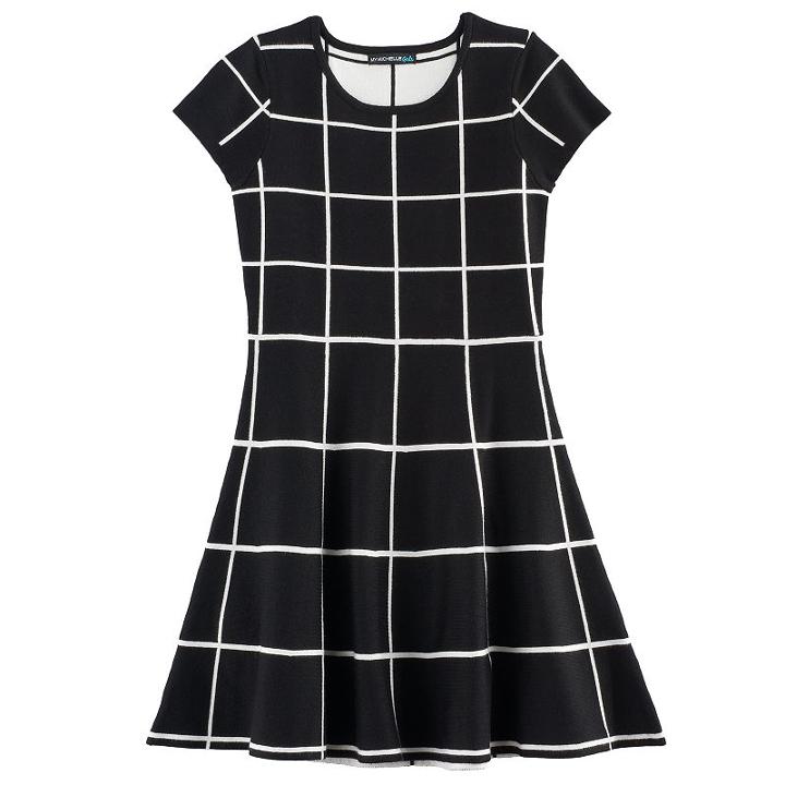 Girls 7-16 My Michelle Geo Pattern Sweater Dress, Size: Xl, Red Overfl