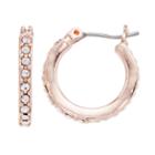 Dana Buchman Rose Gold Tone Cubic Zirconia Hoop Earrings, Women's, Pink