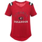 Girls 7-16 Georgia Bulldogs Retro Block Slubbed Vintage Tee, Size: Xl, Red