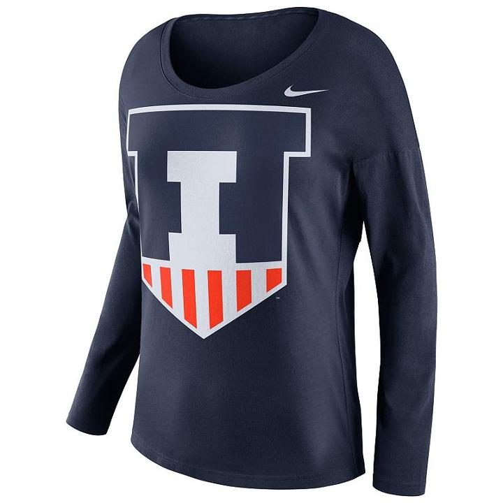 Women's Nike Illinois Fighting Illini Tailgate Long-sleeve Top, Size: Large, Blue (navy)