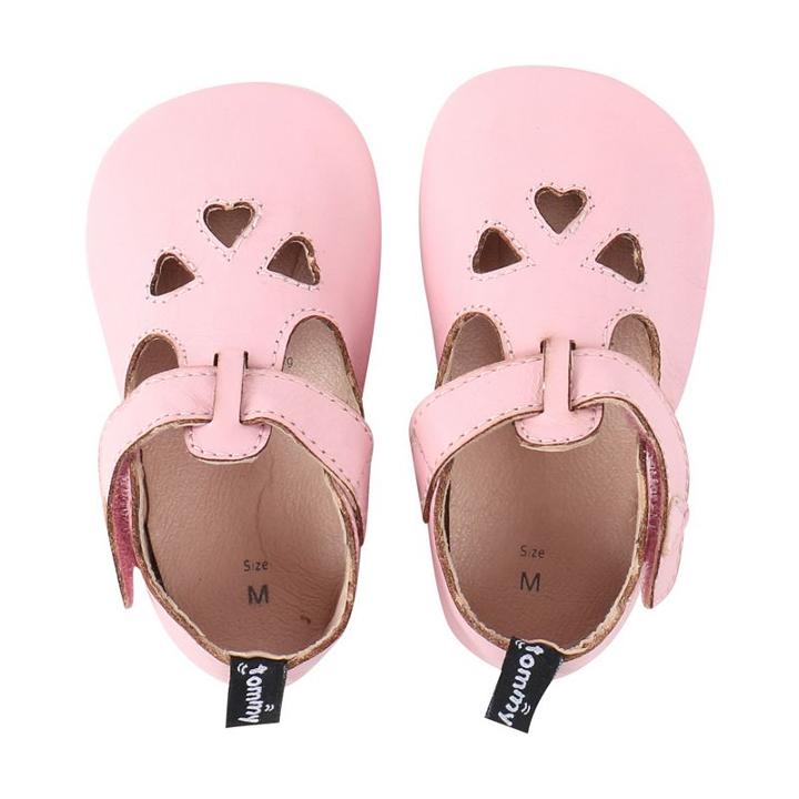Baby Girl Tommy Tickle Heart Crib Shoes, Size: 18-24month, Light Pink