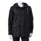 Men's Izod Classic-fit Hooded Rain Slicker, Size: Medium, Black