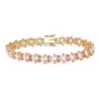 18k Gold Over Silver Lab-crated Opal & Lab-created Sapphire Butterfly Bracelet, Women's, Size: 7.5, White