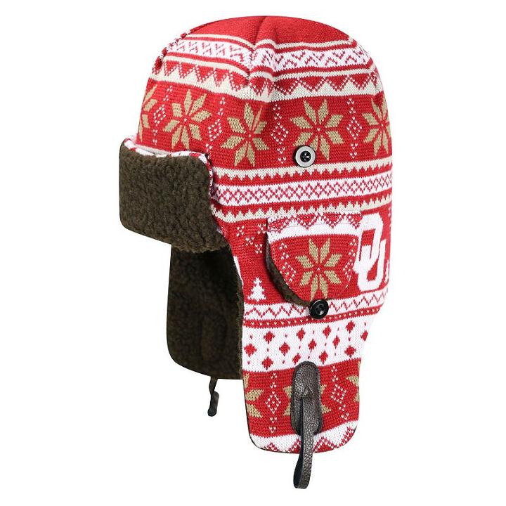 Adult Top Of The World Oklahoma Sooners Trapper Hat, Med Red