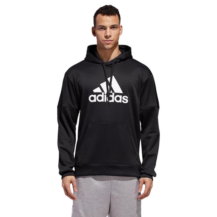 Men's Adidas Logo Pull-over Fleece Hoodie, Size: Xxl, Black