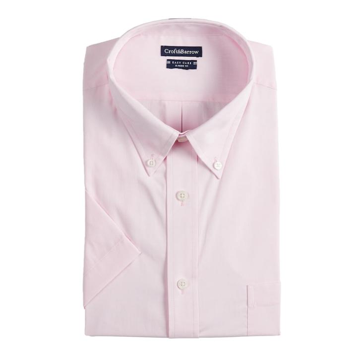 Men's Croft & Barrow&reg; Button-down Collar Dress Shirt, Size: L 16.5-17, Pink