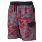 Men's Adidas Sport Geo Microfiber Volley Swim Trunks, Size: Xxl, Red