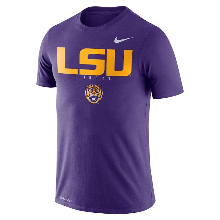 Men's Nike Lsu Tigers Facility Tee, Size: Large, Purple