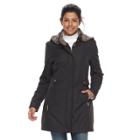 Women's Weathercast Faux-fur Lined Coat, Size: Xl, Black