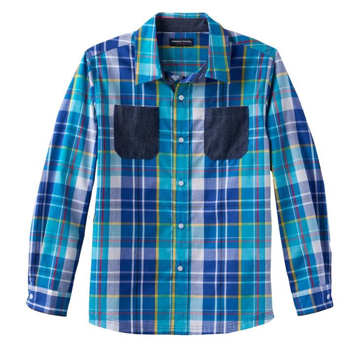 French Toast Chambray Button-down Shirt - Boys 4-7, Size: 7, Dark Blue