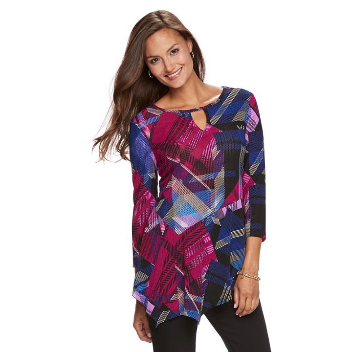 Women's Dana Buchman Keyhole Asymmetrical Top, Size: Xl, Lt Purple