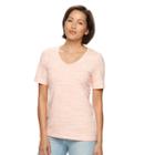 Women's Croft & Barrow&reg; Essential V-neck Tee, Size: Xs, Med Orange