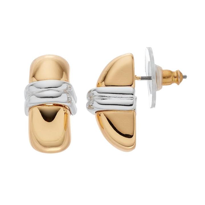 Dana Buchman Two Tone Banded Drop Earrings, Women's, Multicolor