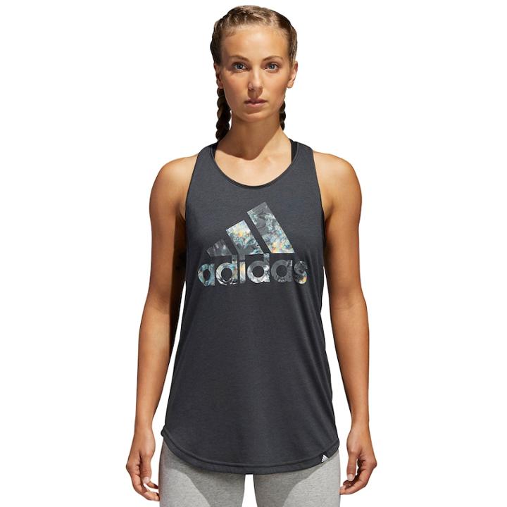 Women's Adidas Festival Flora Essential Racerback Tank, Size: Medium, Grey