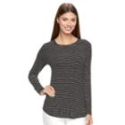 Women's Apt. 9&reg; Essential Crewneck Tee, Size: Small, Black