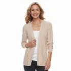 Women's Croft & Barrow&reg; Cable-knit Cardigan, Size: Large, Med Beige