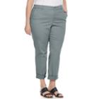 Plus Size Gloria Vanderbilt Rowan Roll-up Capris, Women's, Size: 22 - Regular, Green