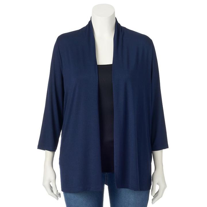 Plus Size Croft & Barrow&reg; Open-front Cardigan, Women's, Size: 1xl, Blue