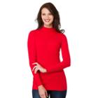 Women's Haggar Mockneck Sweater, Size: Medium, Med Red