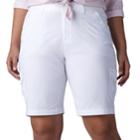 Plus Size Lee Diani Cargo Bermuda Shorts, Women's, Size: 16 - Regular, White