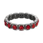 Simulated Crystal Halo Stretch Bracelet, Women's, Red