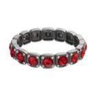 Simulated Crystal Halo Stretch Bracelet, Women's, Red